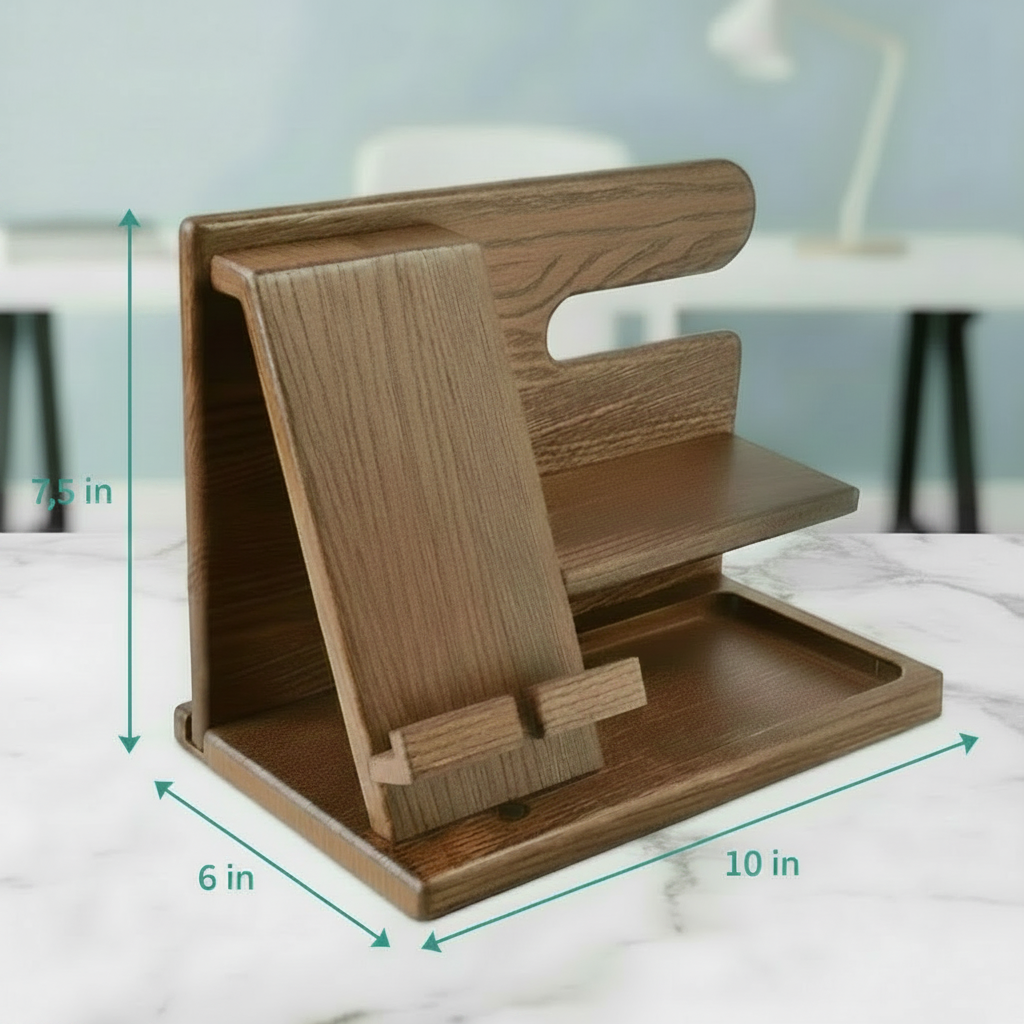 Personal Organizer/Charging Station, Wood, For Phone, Keys, Watches, Wallet..