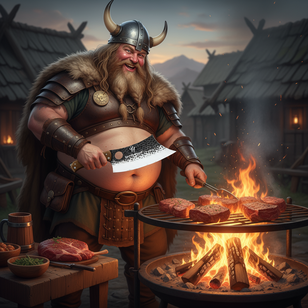 Viking style Upscale Butcher's Knife