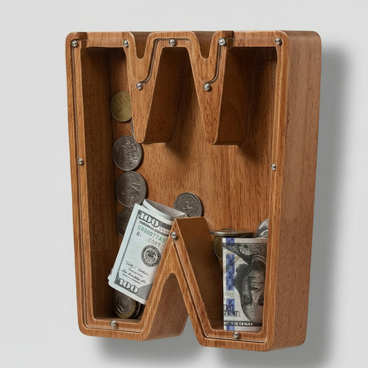 Alphabet Money Bank with Initial "W" 9 inch tall
