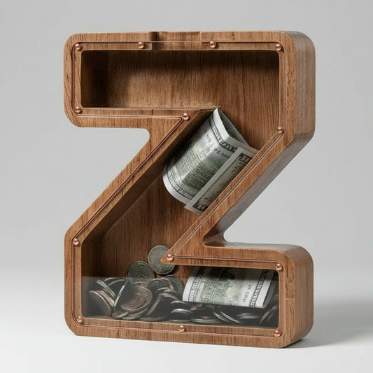 Alphabet Money Bank with Initial "Z" 9 inch tall