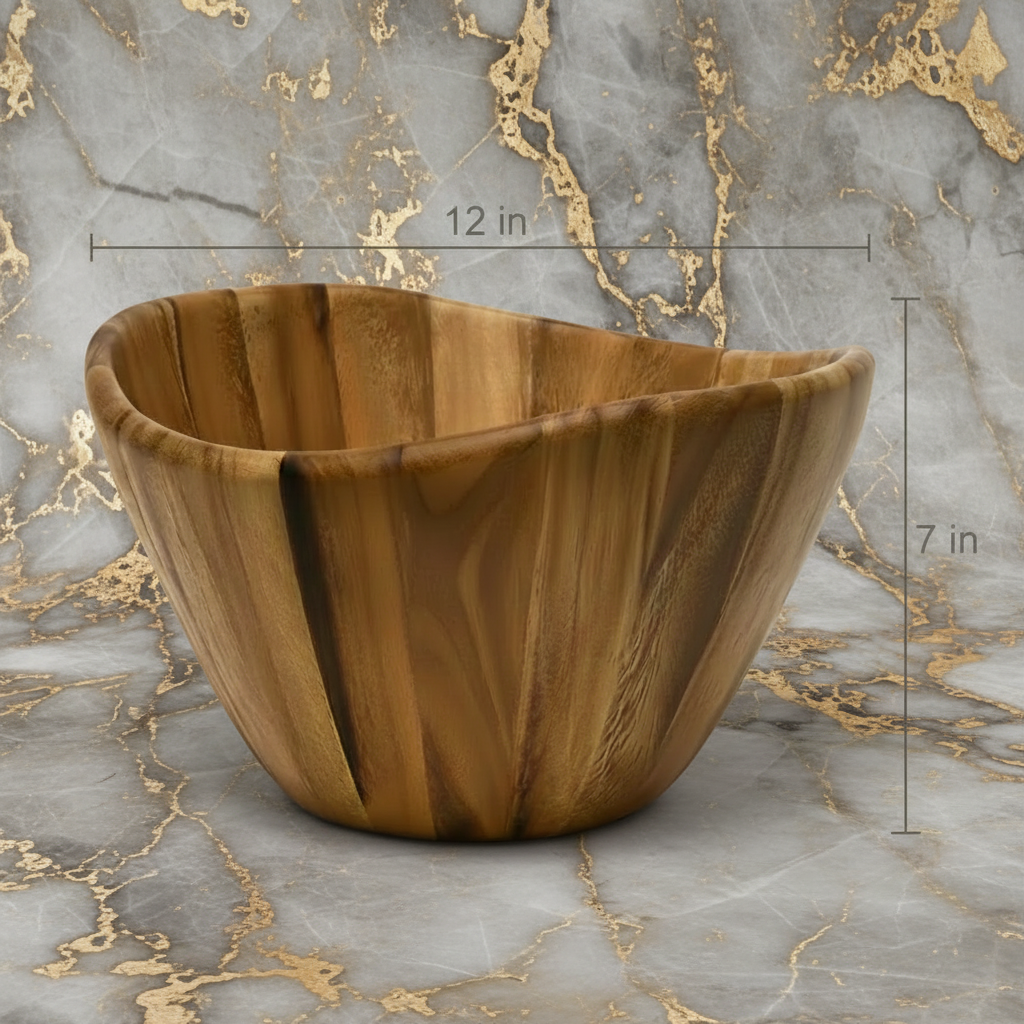 Acacia Wood Salad Serving Bowl, 12in