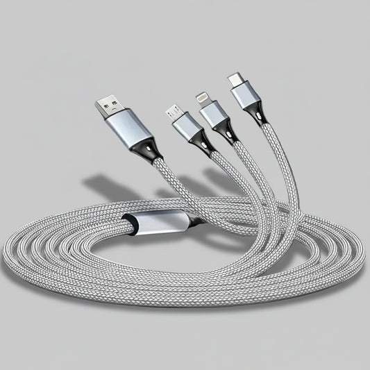 Silvery, 3 in 1 Charging Cable